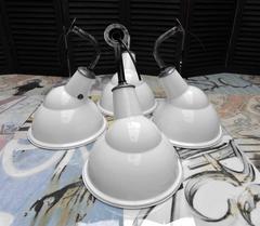 Benjamin "X Type" White Parabolic Enamel Industrial Wall Lights