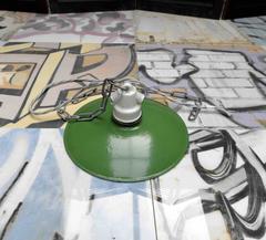 Small Green Ceramic Enamel Industrial Pendant