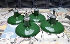 Flat Green Enamel Industrial Pendants