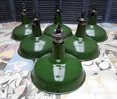Benjamin "Saaflux" Green Enamel Industrial Pendants