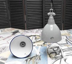 Grey Cobalt Blue Diner Industrial Pendants