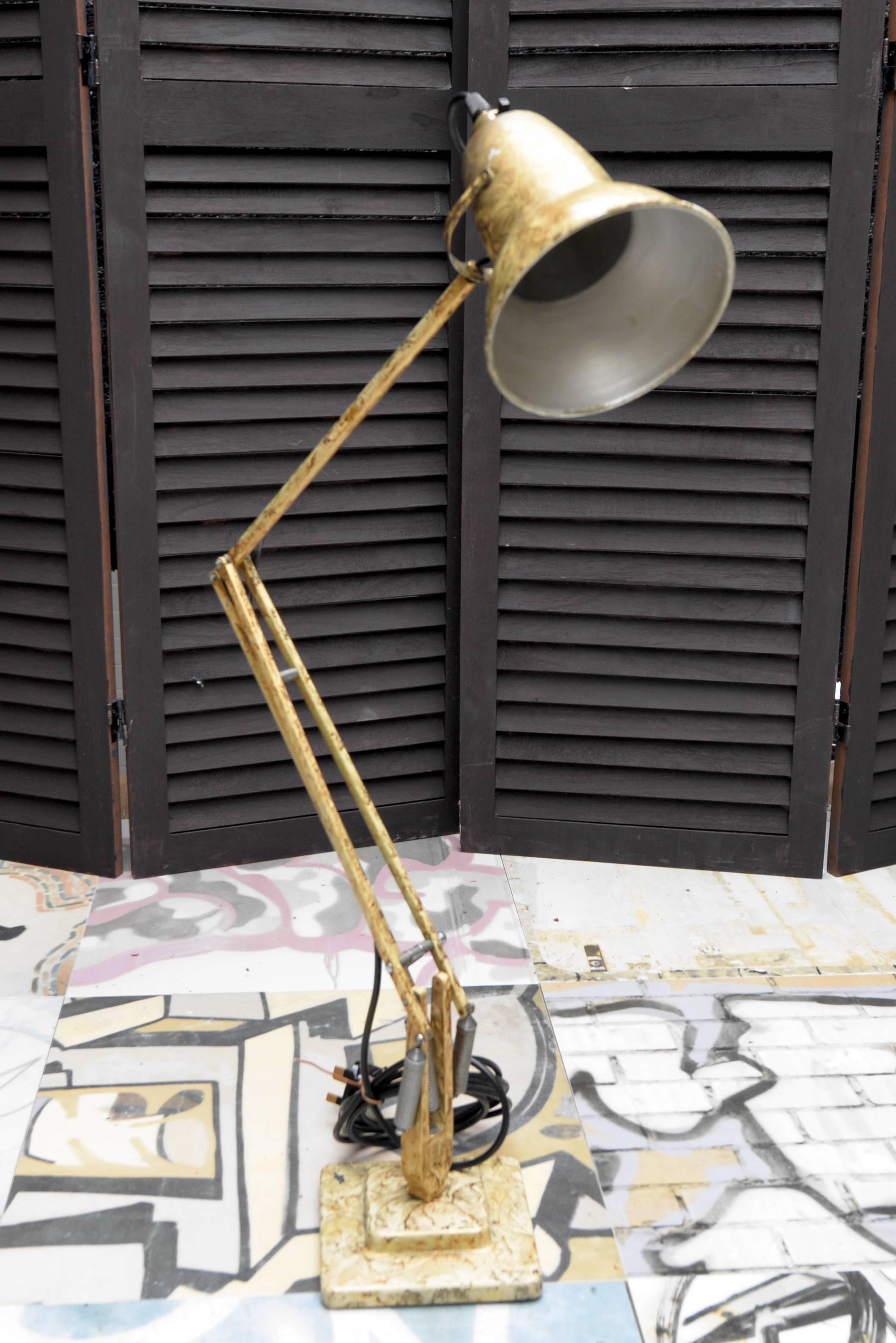 British 1227 Gold Anglepoise Herbert Terry Desk Lamp For Sale