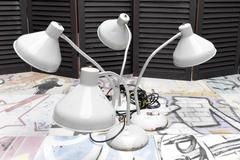 1960s French Grey Metal Desk Lamp