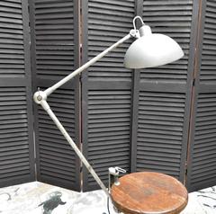 1960s French Grey Large Workshop Clip on Desk Lamp