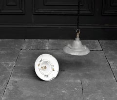 1930s Walsall Industrial Pendant - Ex Street Lights with Ceramic Bulb Holders