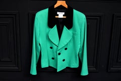 Yves Saint Laurent 100% Wool Woman Jacket Tag Size 42