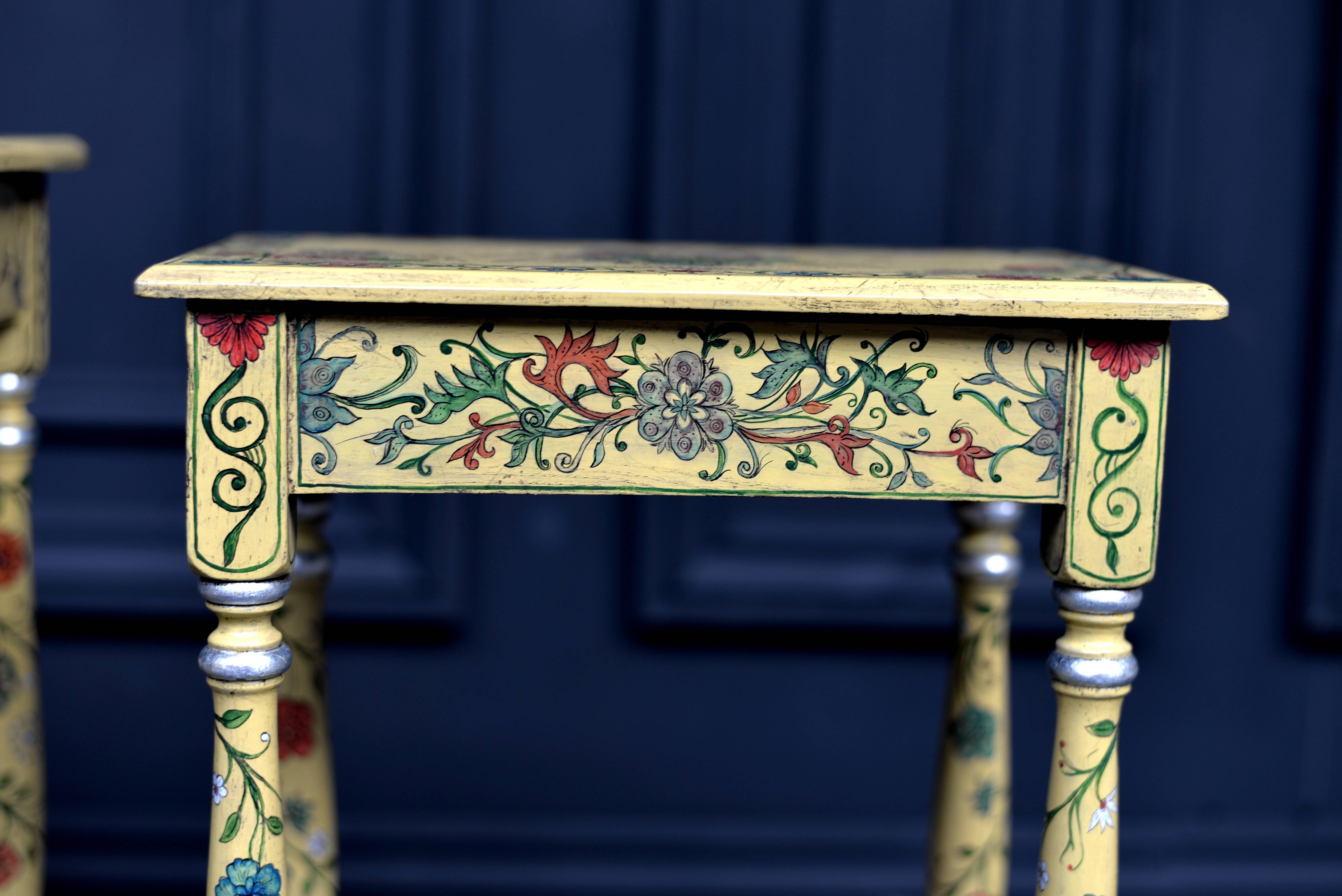 19th Century Japanned Lacquer Nest Tables, circa 1890 For Sale 7