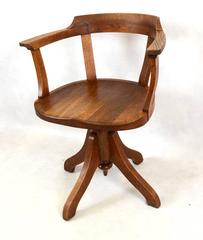 Oak Swedish Swivel Post Office Chair