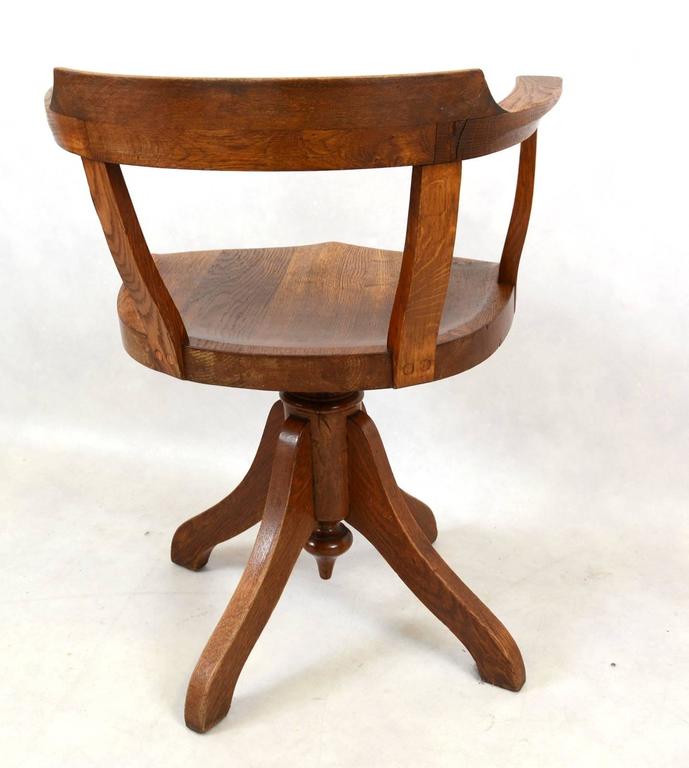 Oak Swedish Swivel Post Office Chair