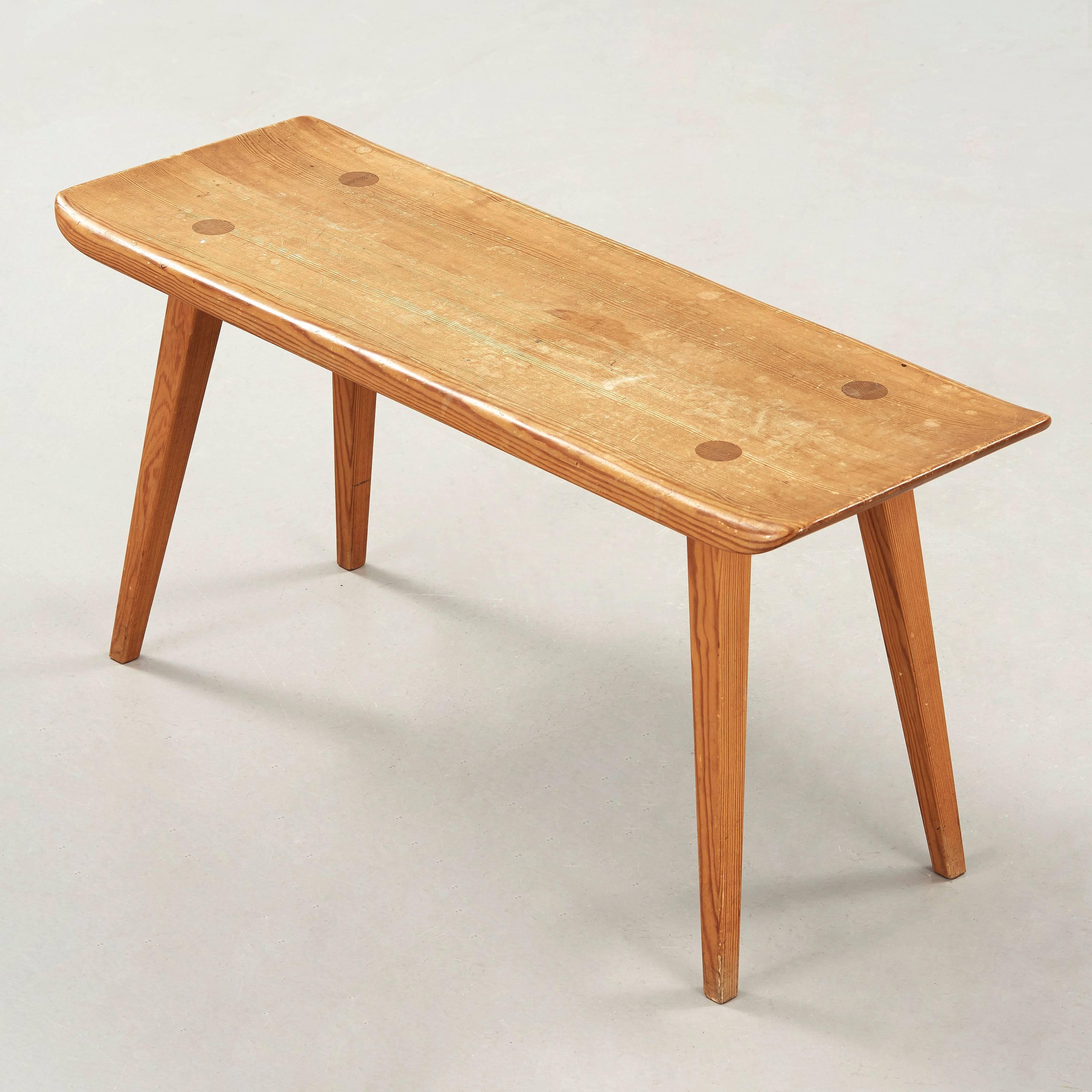 Pine bench model 'Vikings' designed by Carl Malmsten and manufactured by Karl Andersson & Soner.