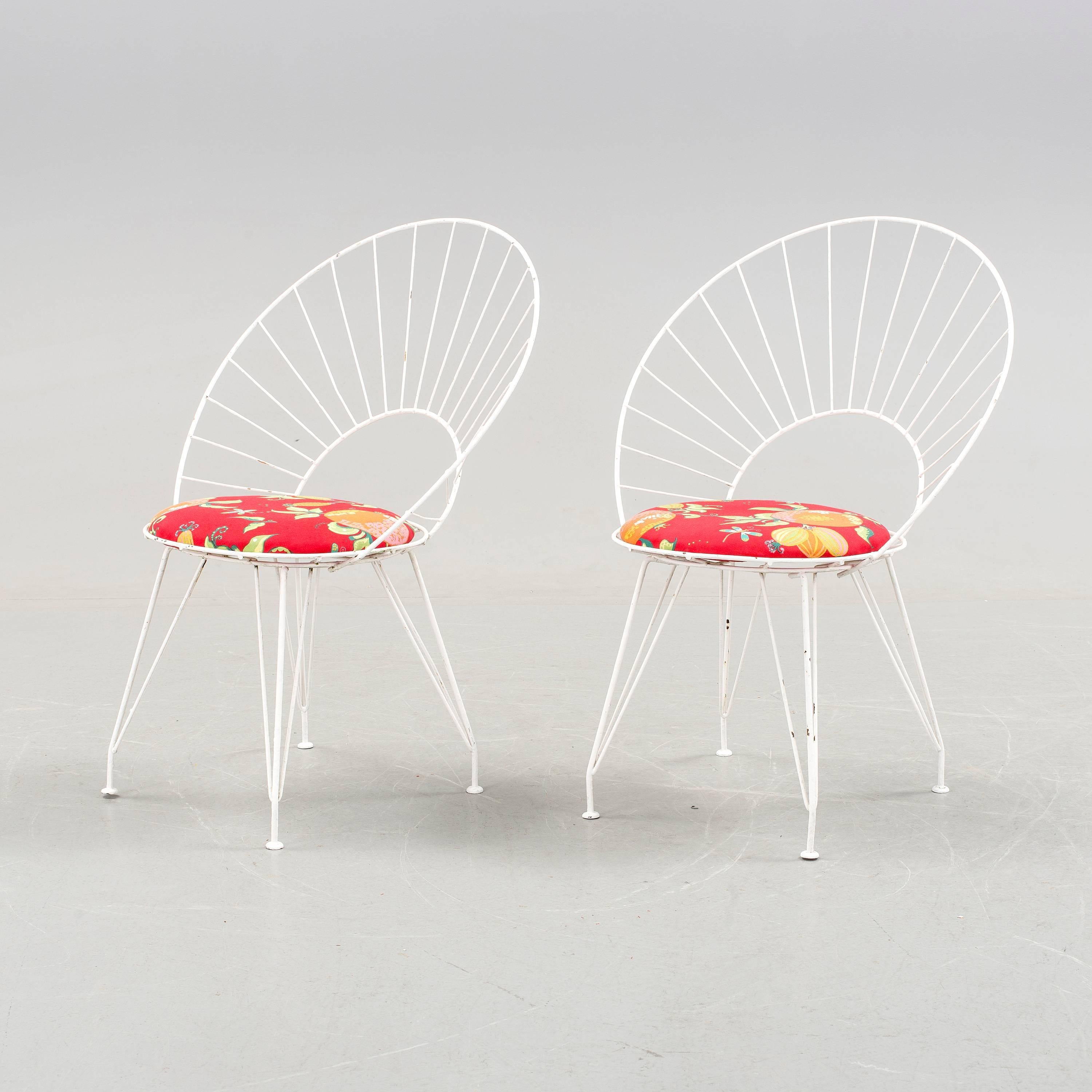 Painted Set of Six 'Desiree' Garden Chairs by Ingve Ekström For Sale