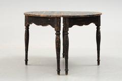 Pair of 18th Century Swedish Rococo Black Console Tables