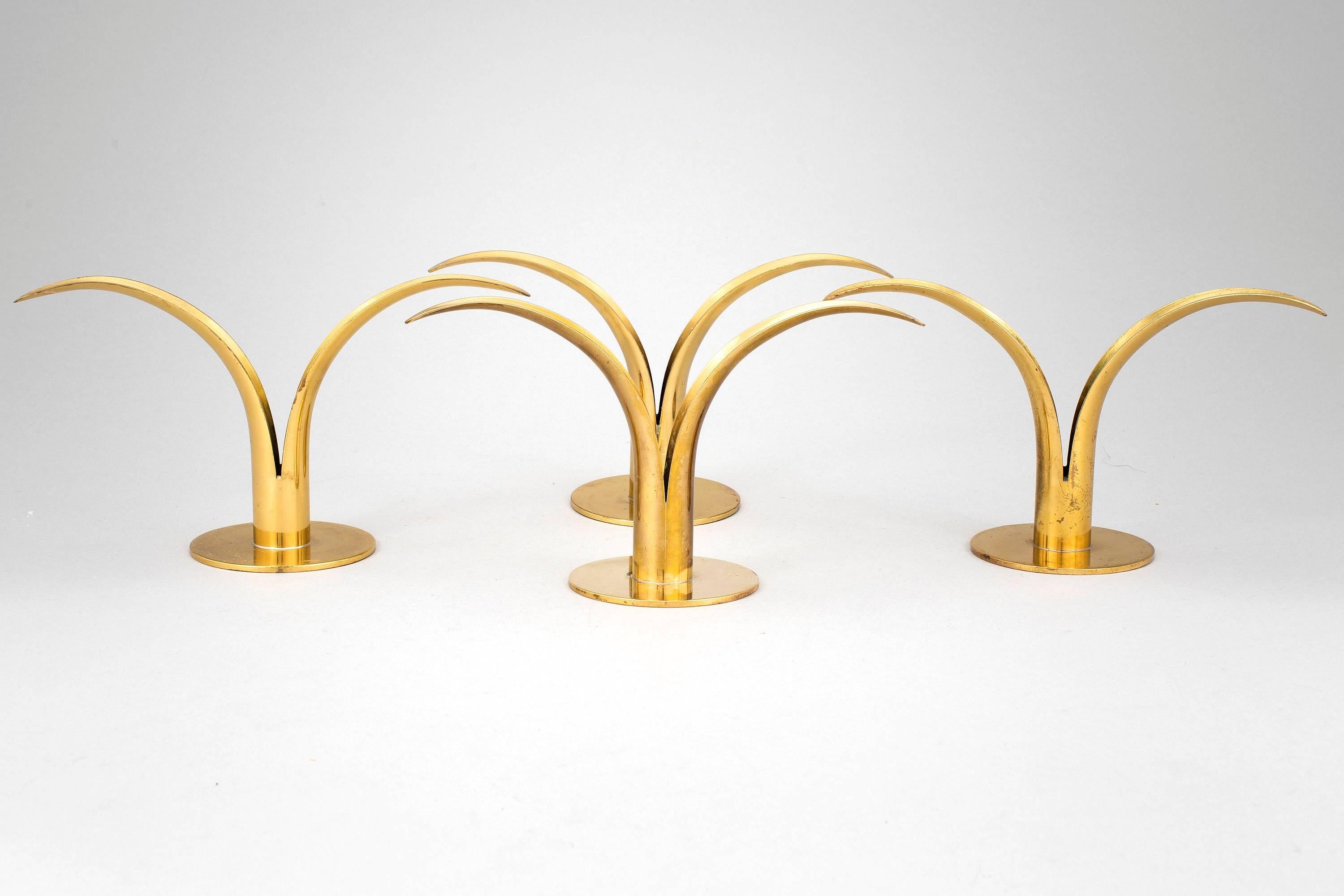 Set of Candleholders Designed by Ivar Alenius Bjork by Swedish Ystad Metal In Excellent Condition In Madrid, ES