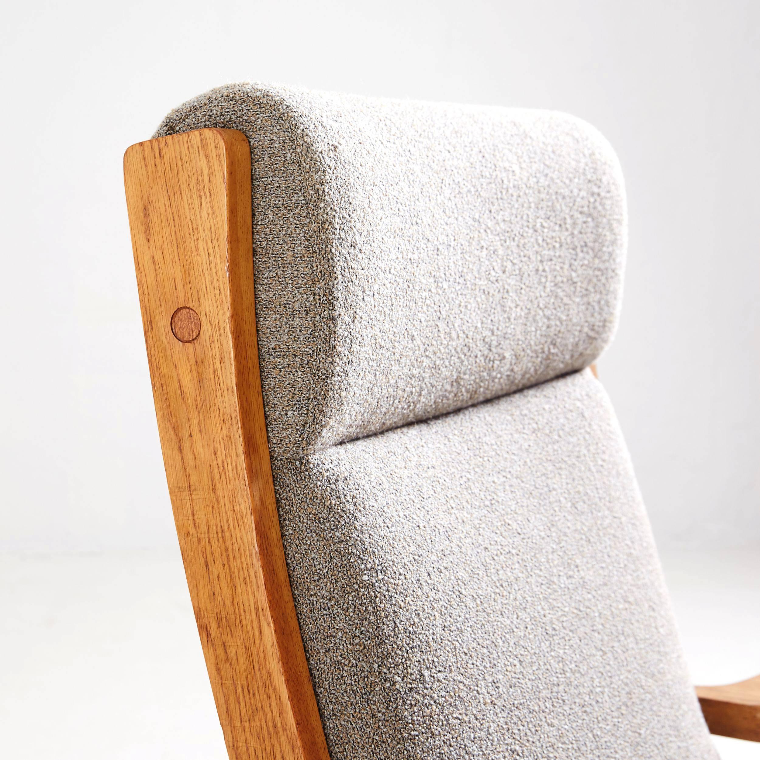 Scandinavian Modern Hans Wegner High Back Lounge Chair by GETAMA For Sale