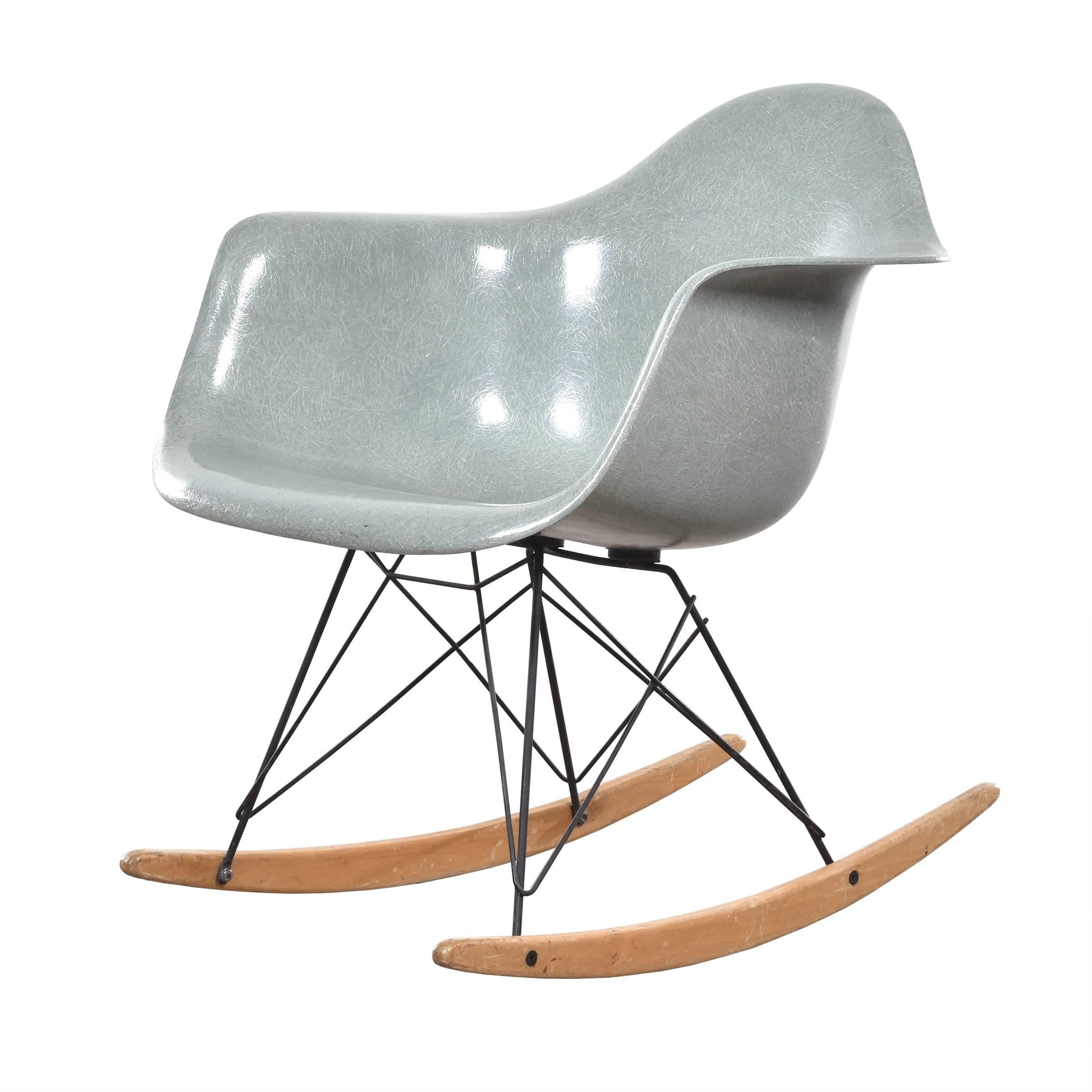 Eames Sea Foam Green RAR Herman Miller USA 'Zenith' Rocking Chair
