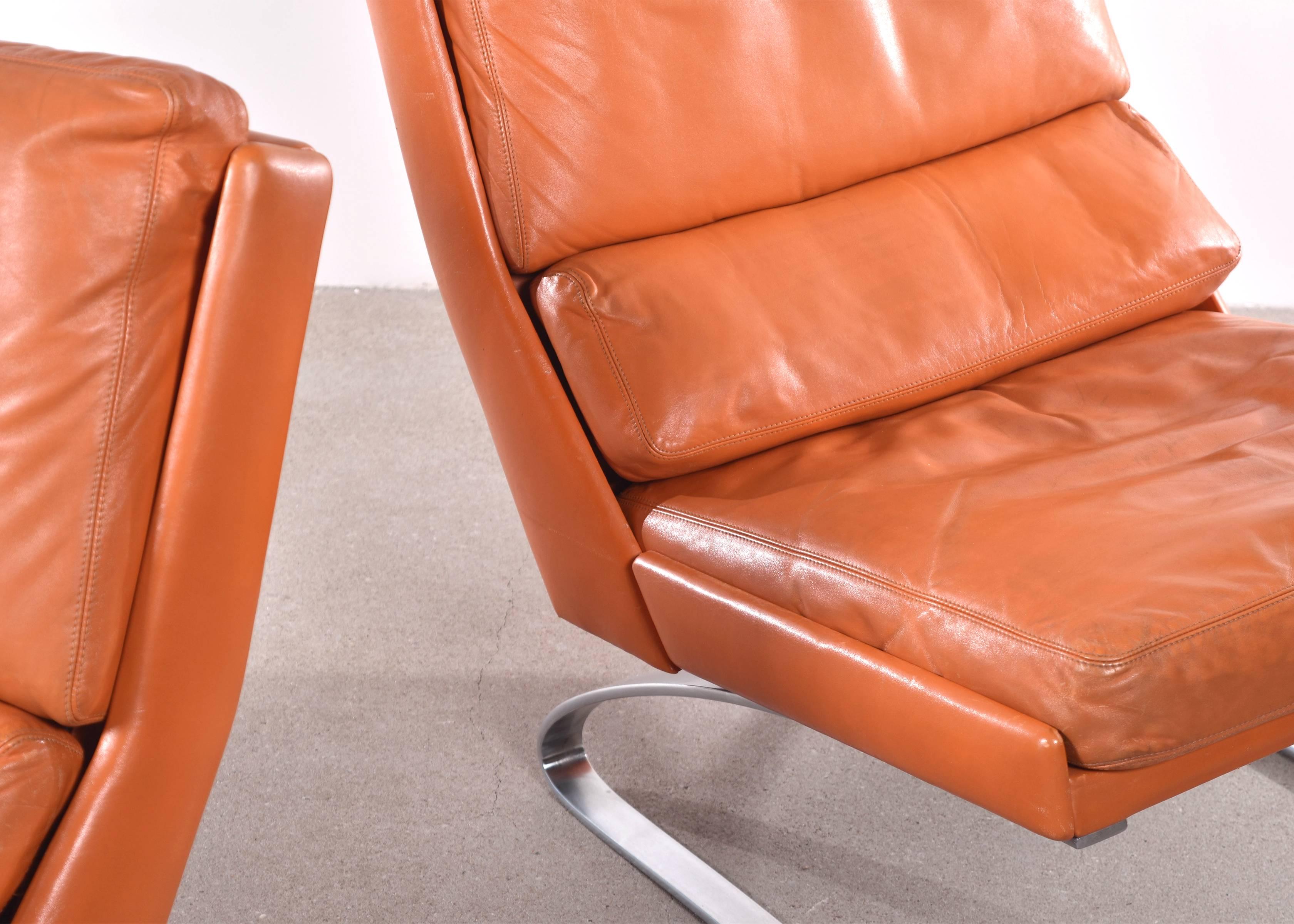 Mid-Century Modern Reinhold Adolf & Hans-Jürgen Schröpfer Lounge Chairs for COR, Germany