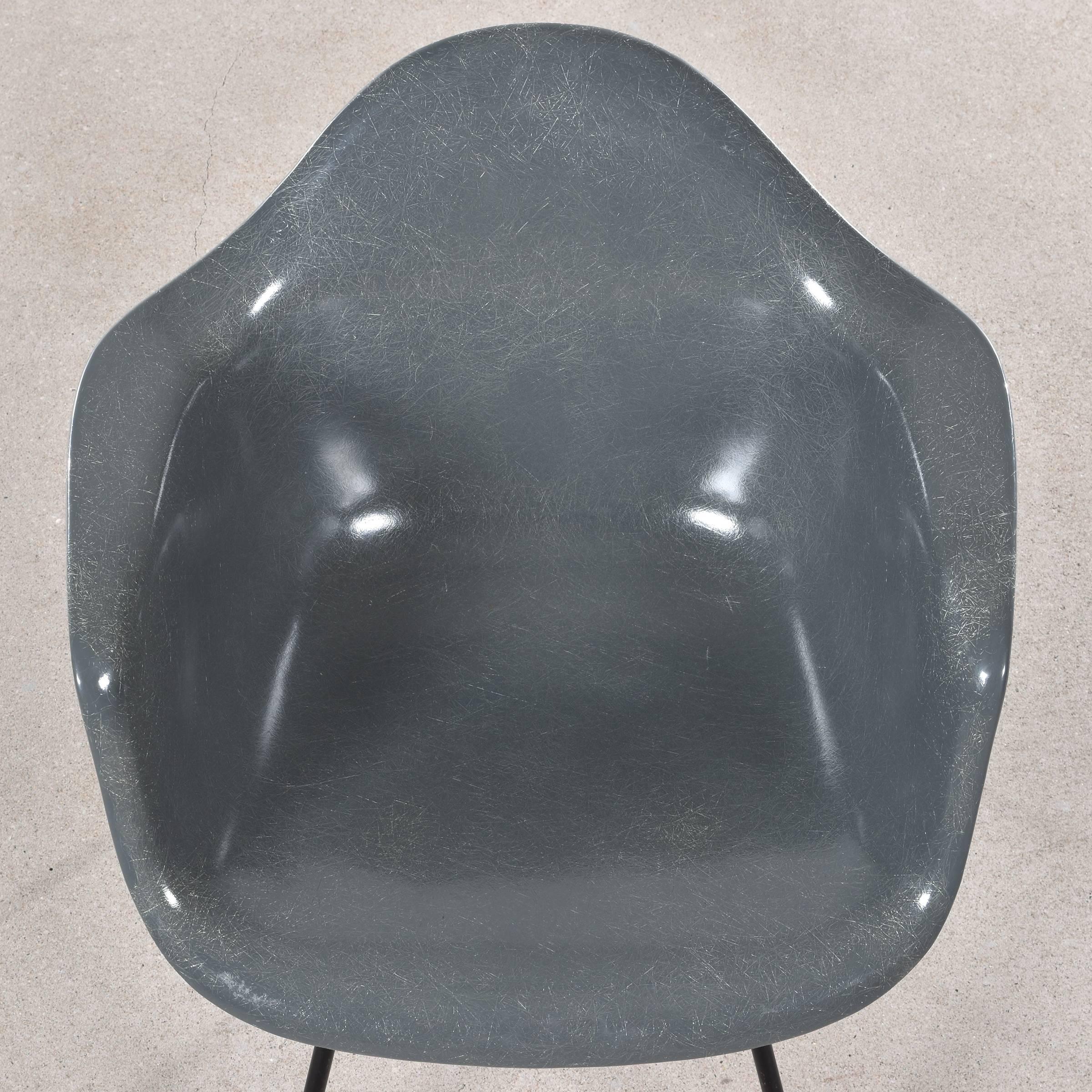 American Eames Elephant Hide Grey Dax Dining Chair for Herman Miller