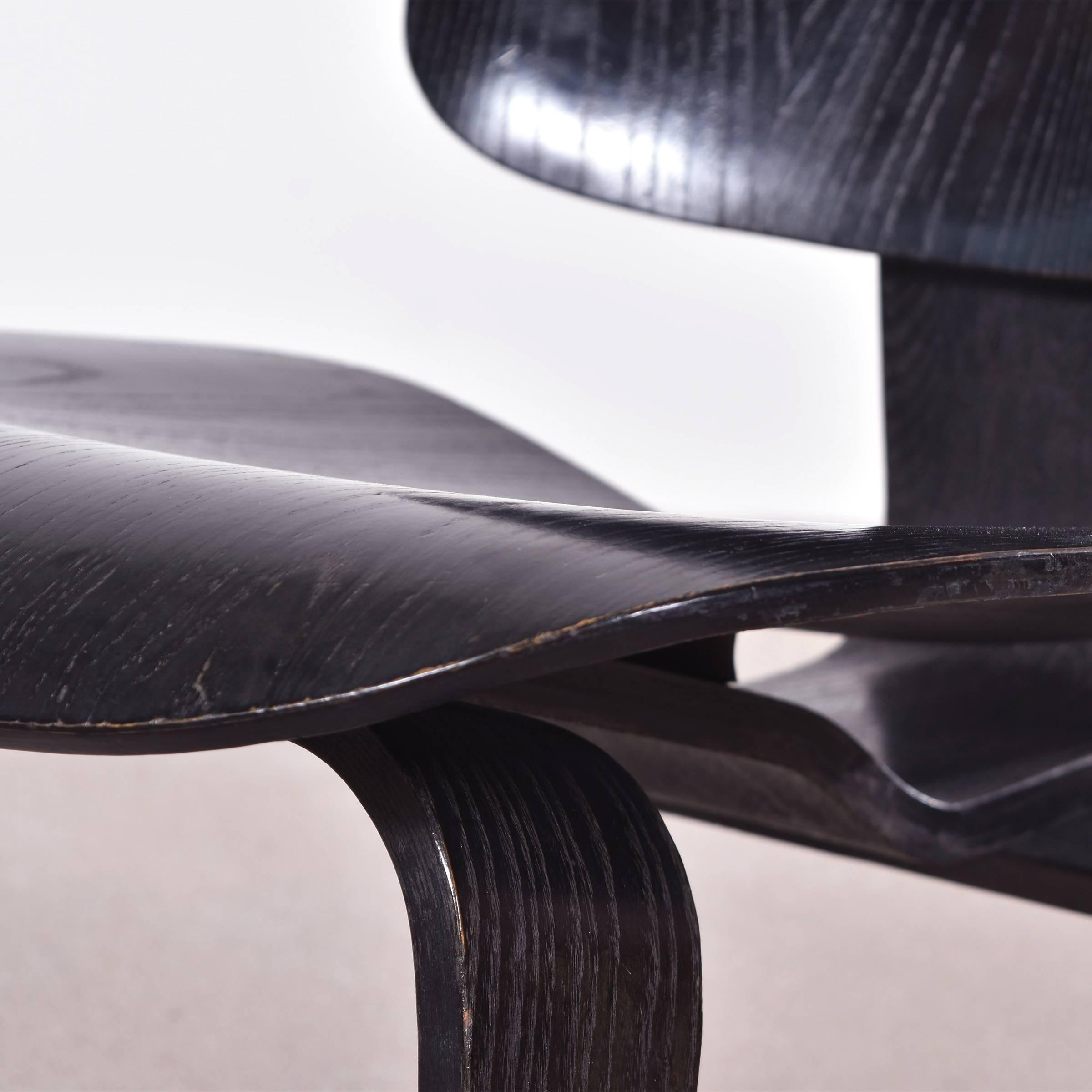 Eames LCW Black Stained Ash Lounge Chair for Herman Miller In Good Condition In Amsterdam, NL