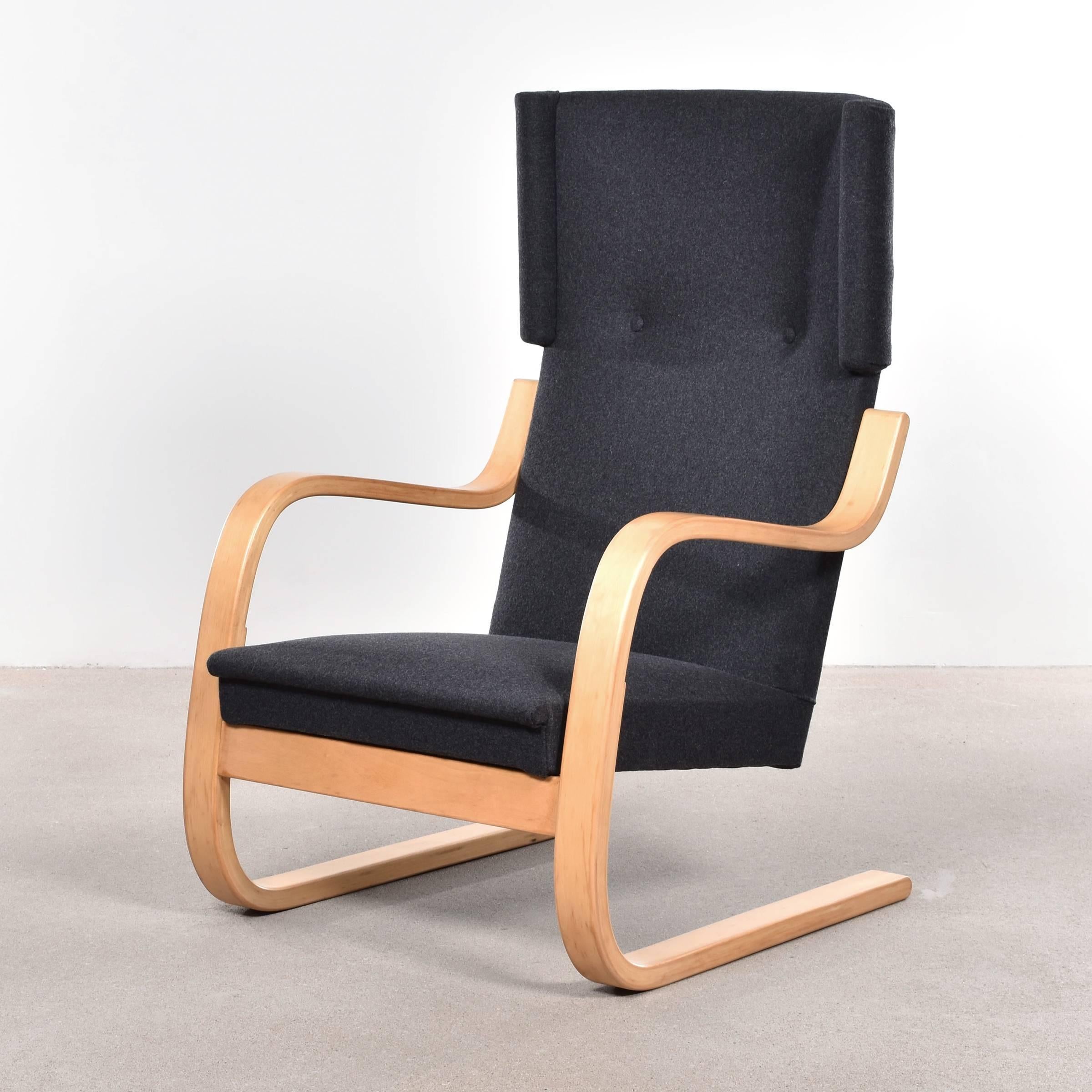 Scandinavian Modern Alvar Aalto 401 Wingback Lounge Chair for Artek, Finland