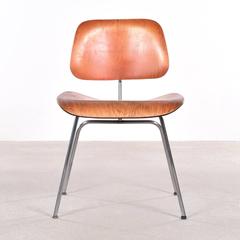 Eames DCM Red Aniline Dye Side Chair Herman Miller, USA