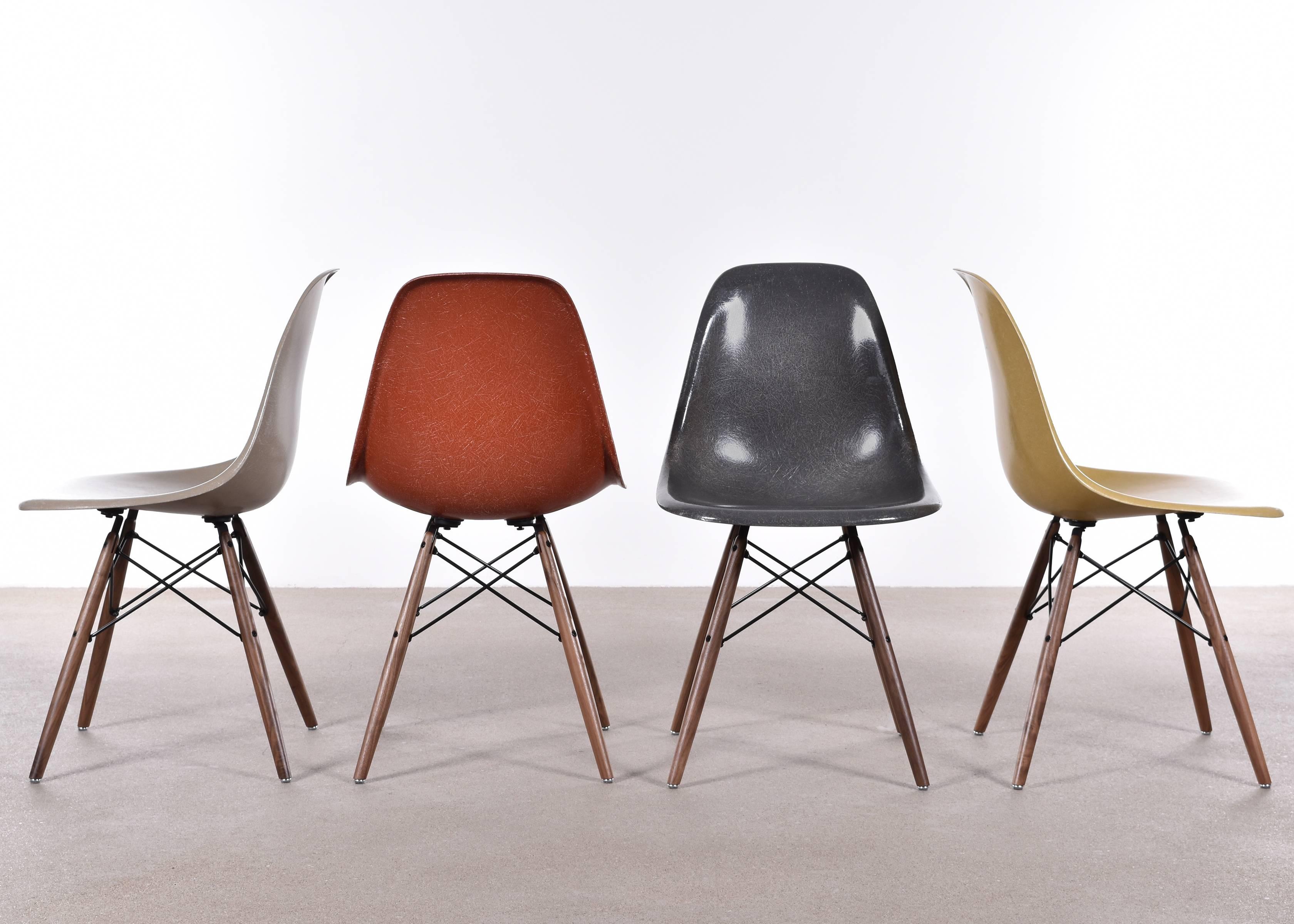 American Set of Four Eames DSW Herman Miller USA Chairs