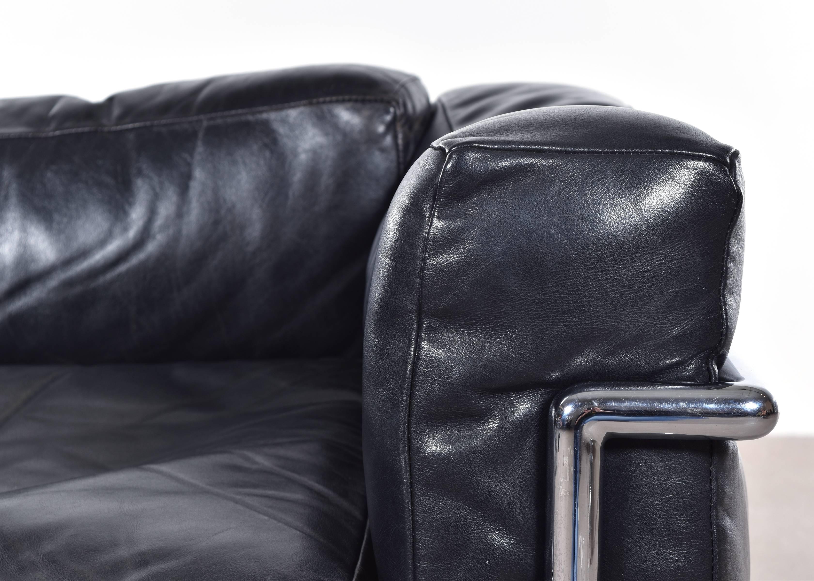 Italian Le Corbusier LC3 Club Chair for Cassina