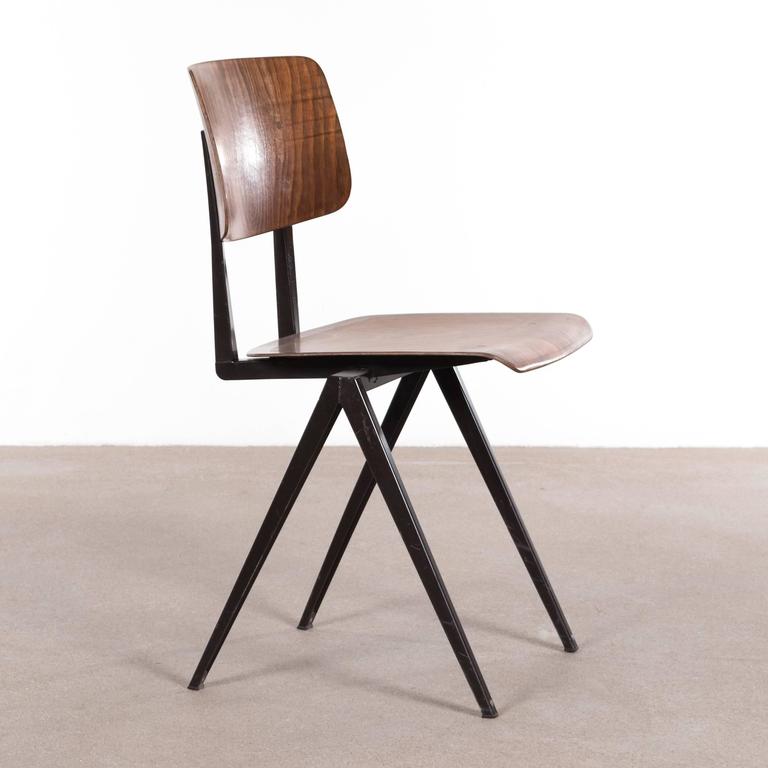 Dutch Multiple Galvanitas Industrial Plywood Chairs S16, Netherlands