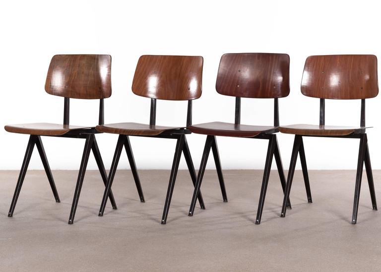 Multiple Galvanitas Industrial Plywood Chairs S16, Netherlands 1