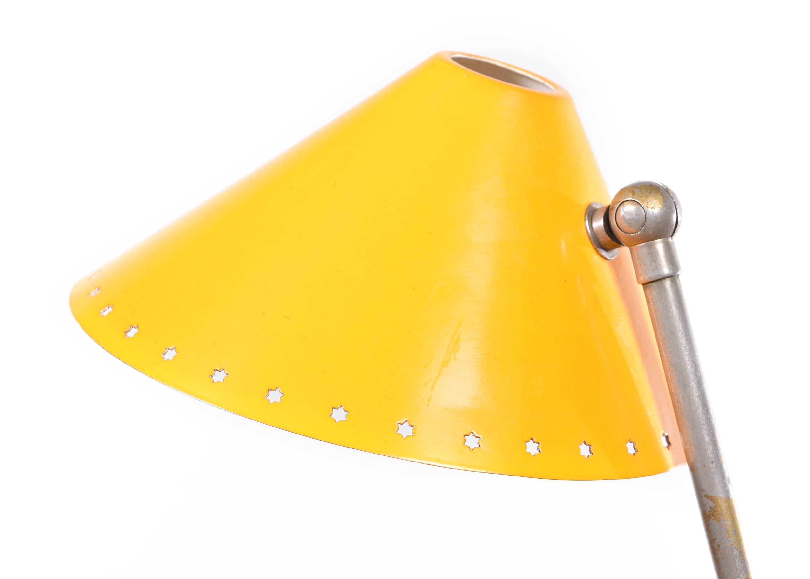 Mid-20th Century Yellow Pinocchio Lamp by H. Busquet for Hala Zeist, Netherlands