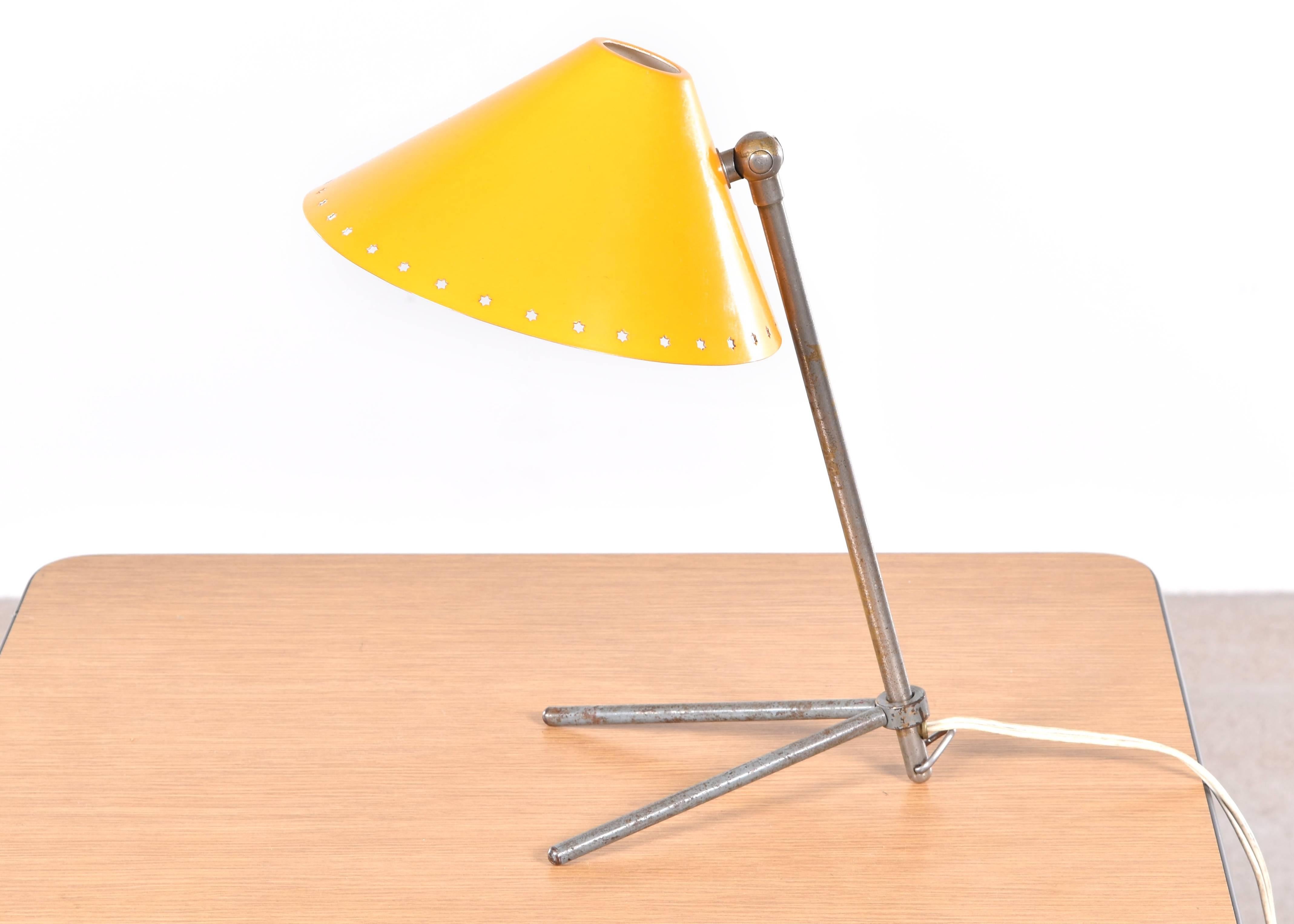 Elegant and stylish table or wall lamp for Dutch lighting company Hala. Tripod base adjustable in height and angle. Minimalistic, beautiful and well thought out designed lamp in very good original condition.