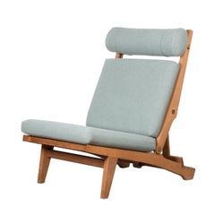Hans Wegner Ap71 Lounge Chair with Green Kvadrat Fabric for AP Stolen, Denmark