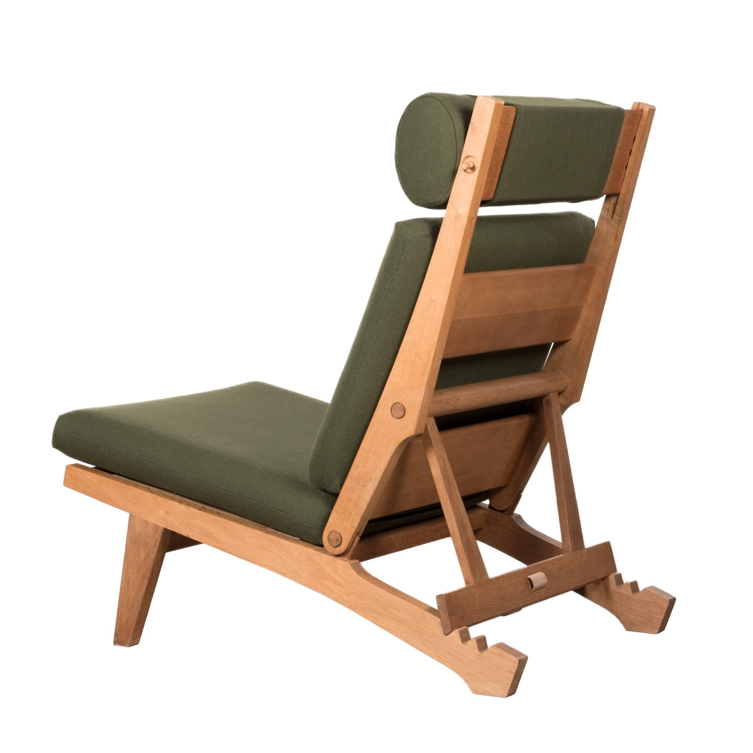 Hans Wegner AP71 Lounge Chair with Dark Green Fabric for AP Stolen, Denmark