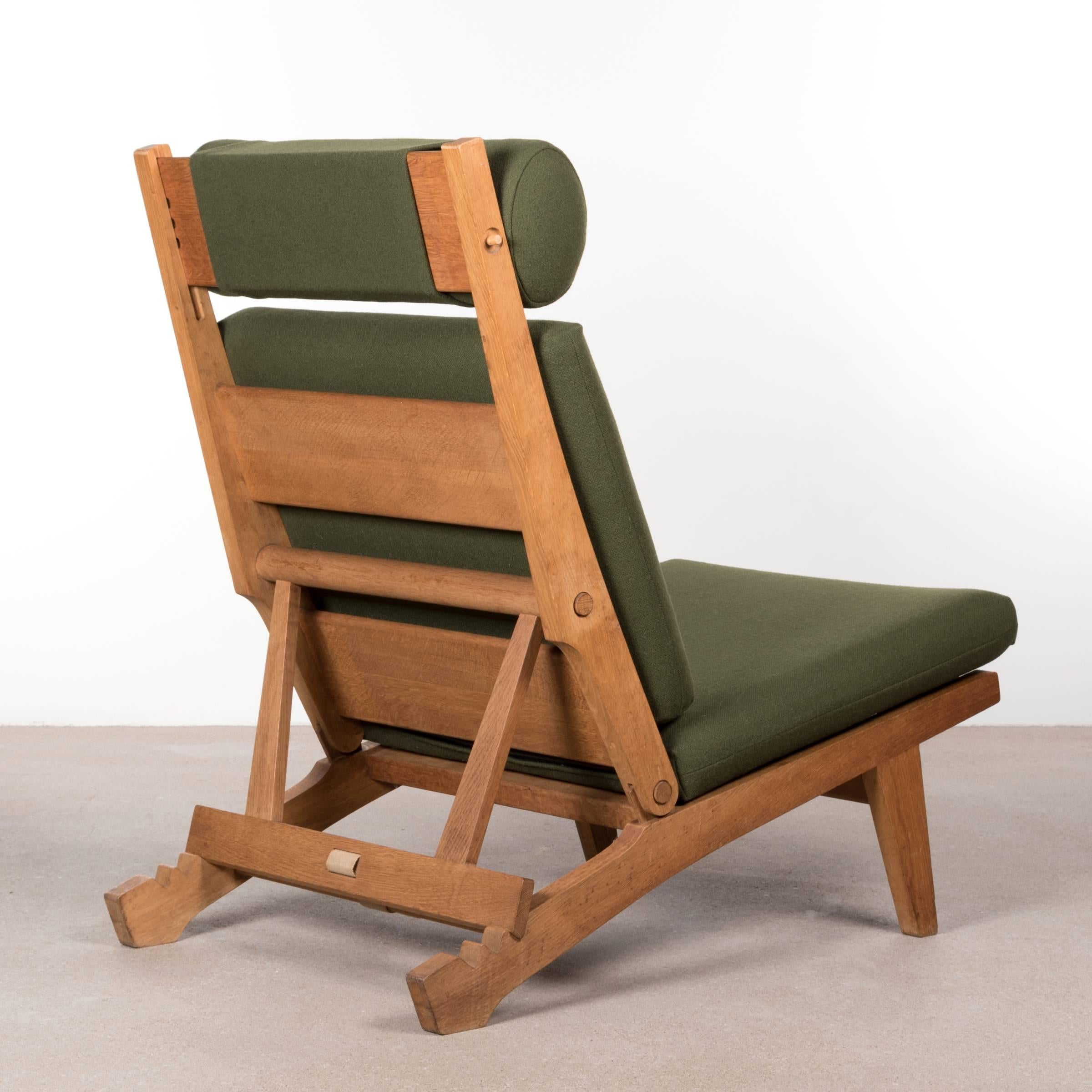 Danish Hans Wegner AP71 Lounge Chair with Dark Green Fabric for AP Stolen, Denmark
