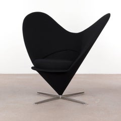 Verner Panton Black Cone Heart Chair by Vitra, Germany