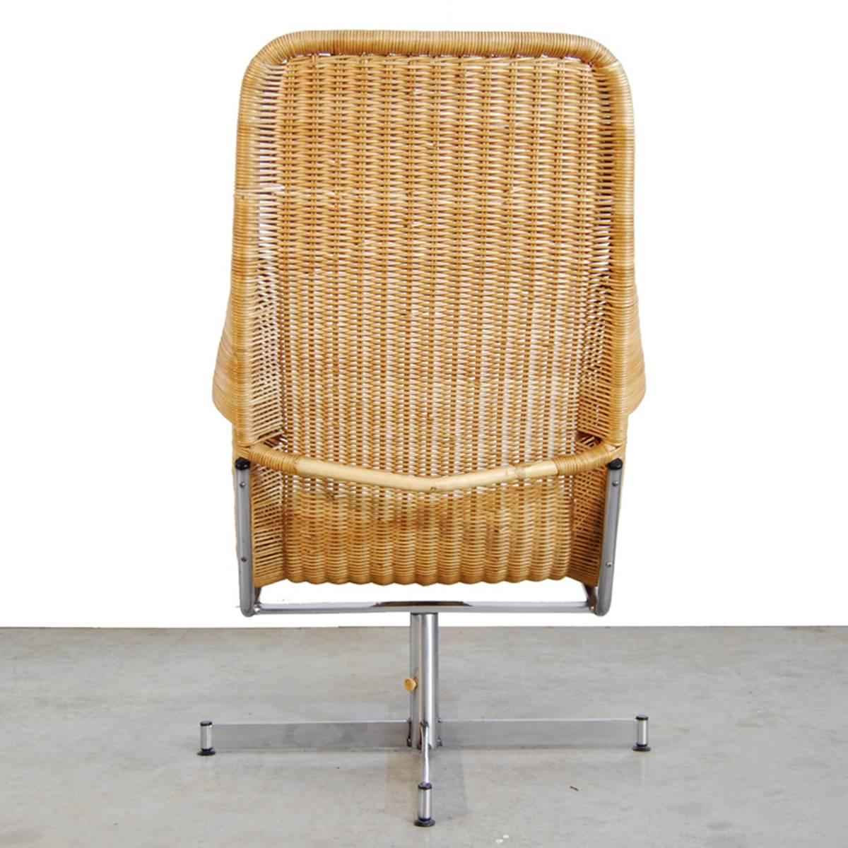 Dirk Van Sliedregt Rattan Lounge Chair for Gebr. Jonkers, Netherlands In Good Condition In Amsterdam, NL