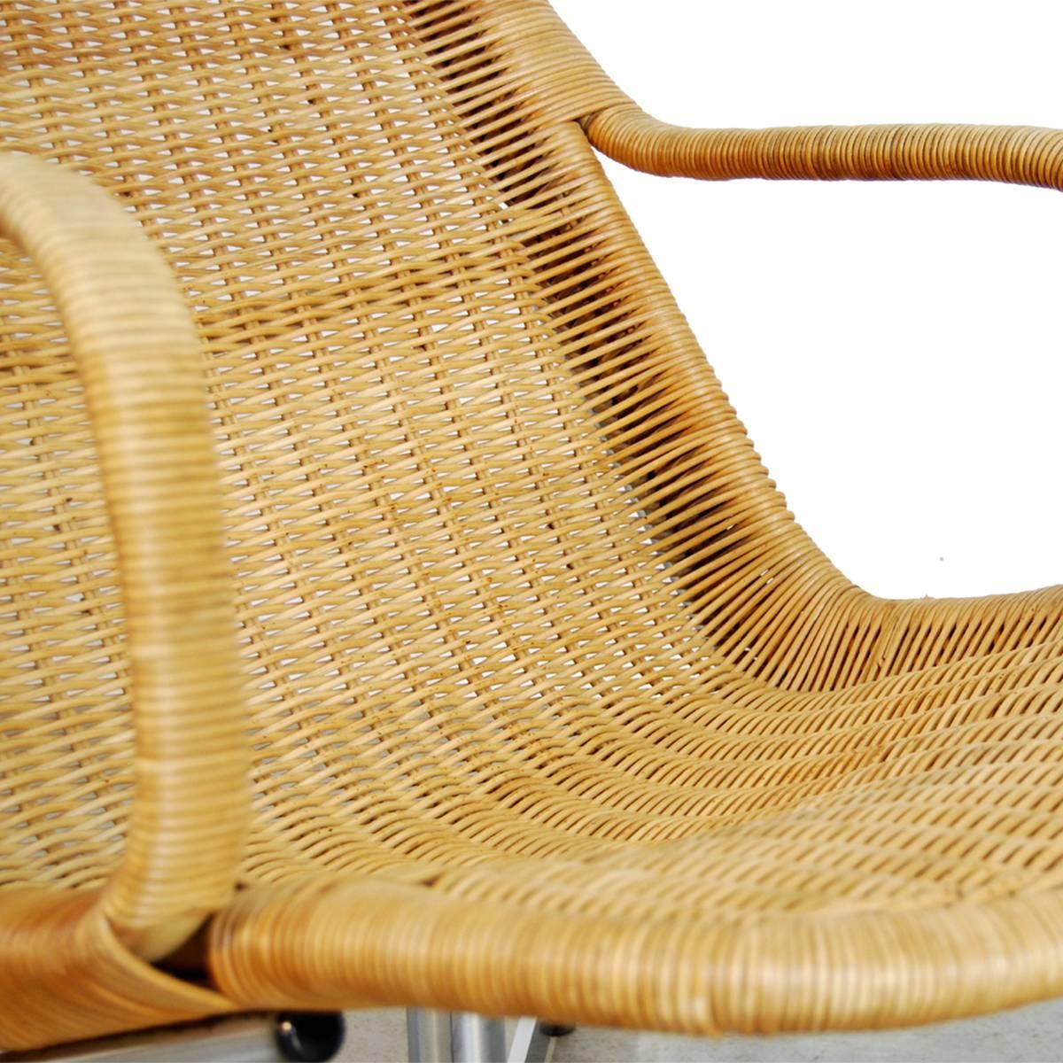 Dirk Van Sliedregt Rattan Lounge Chair for Gebr. Jonkers, Netherlands 1