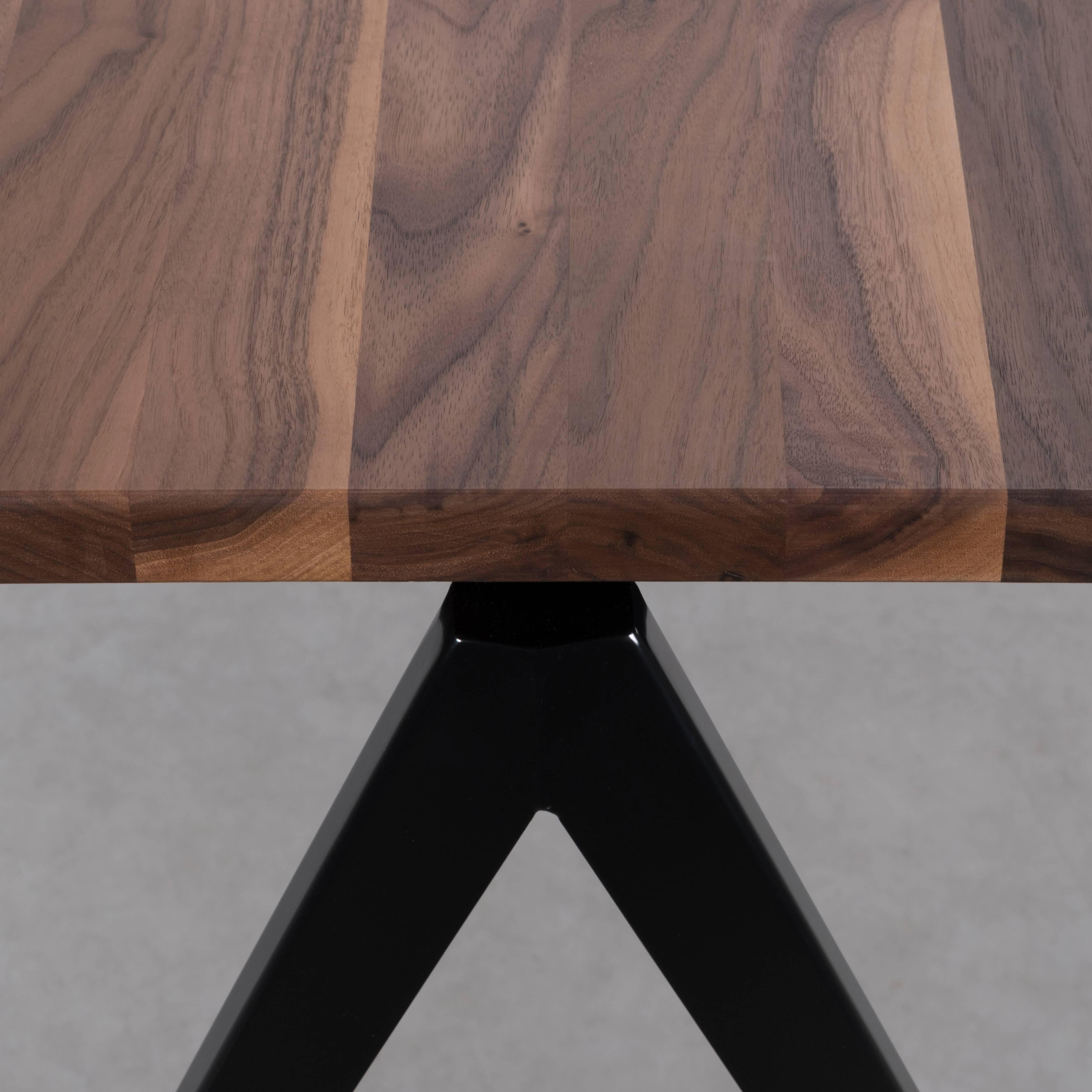 Oiled Galvanitas Industrial Black Walnut Table in Prouve Style
