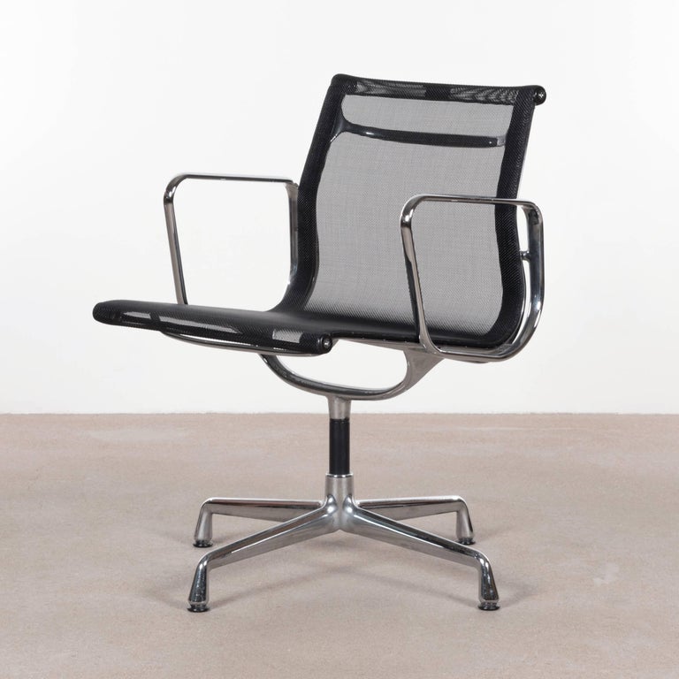 Eames EA108 Black Netweave Dining Chair by Vitra For Sale 2