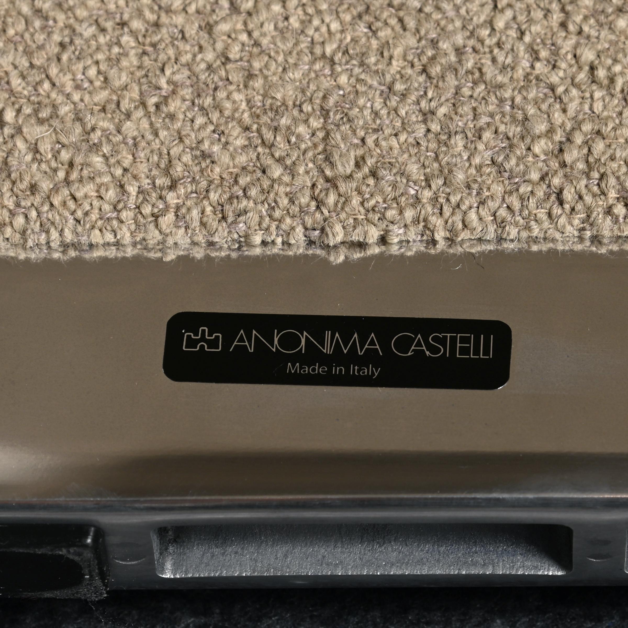 Giancarlo Piretti Alky Lounge Chair in lana bouclé grigio pietra, Anonima Castelli in vendita 11