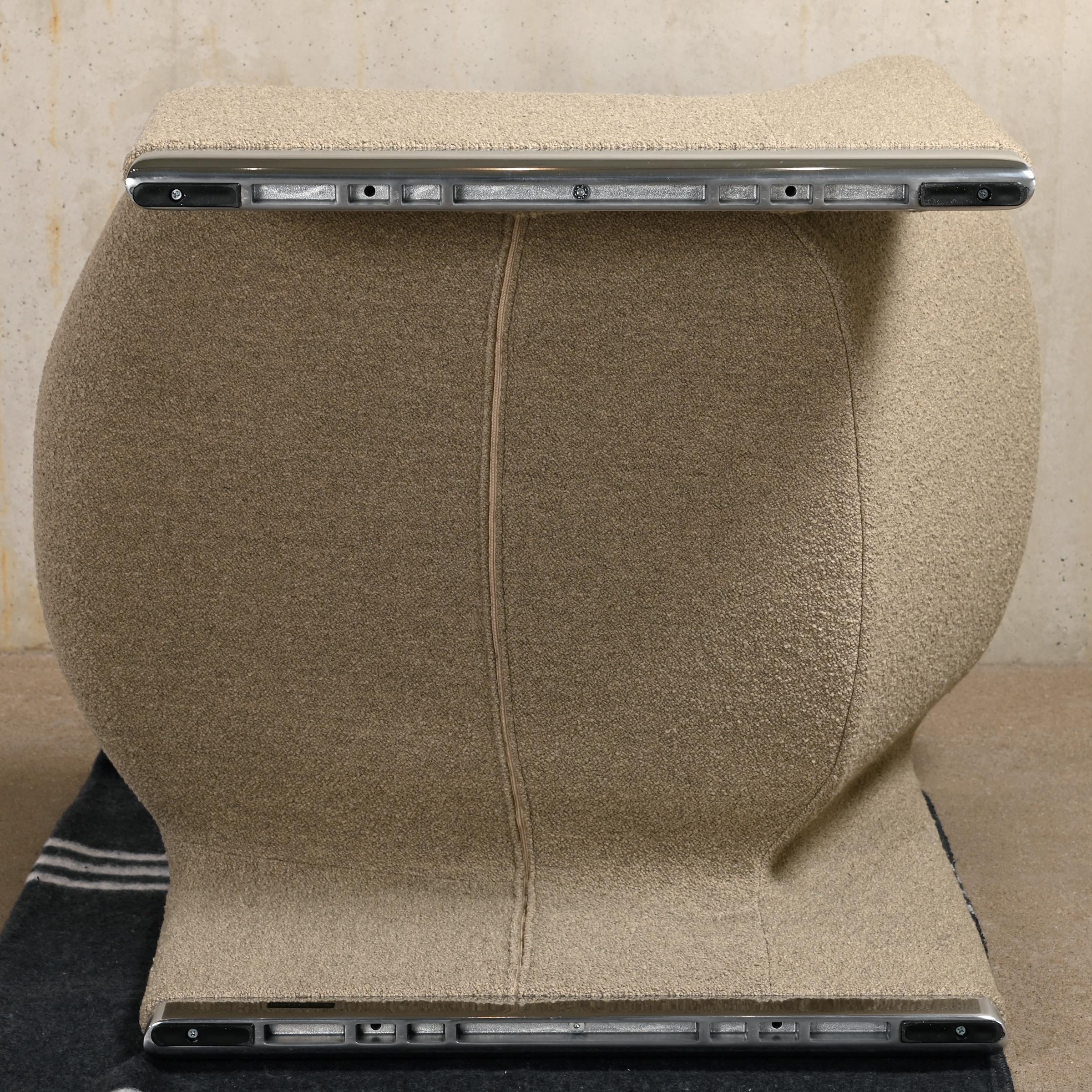 Giancarlo Piretti Alky Lounge Chair in lana bouclé grigio pietra, Anonima Castelli in vendita 12
