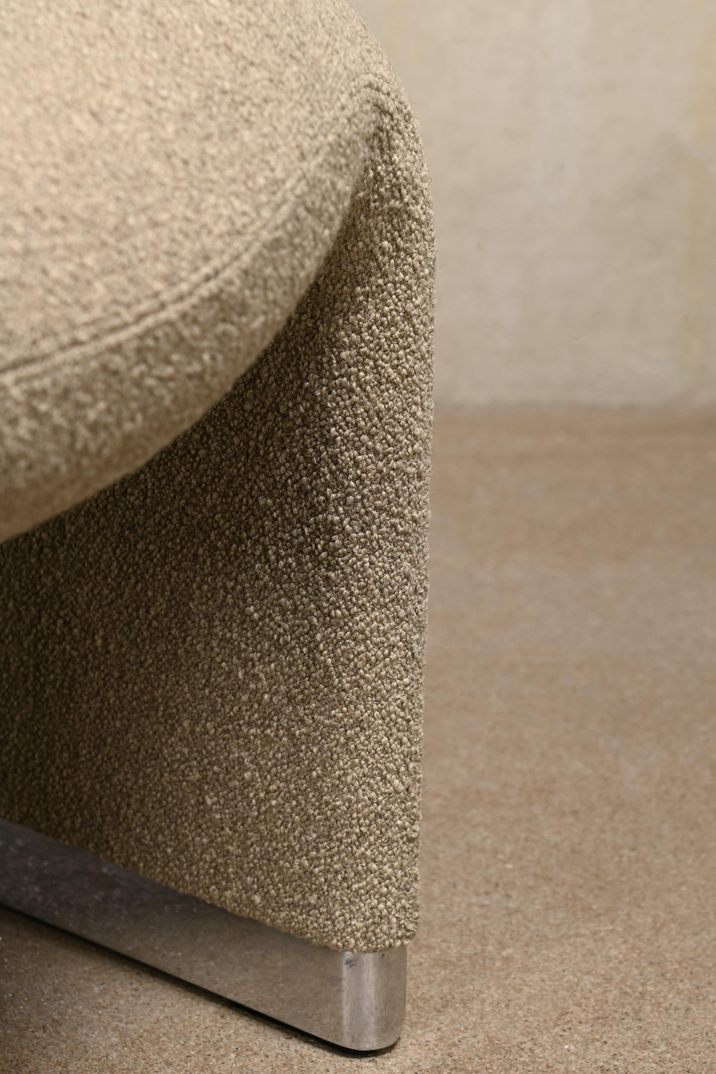 Giancarlo Piretti Alky Lounge Chair in lana bouclé grigio pietra, Anonima Castelli in vendita 8