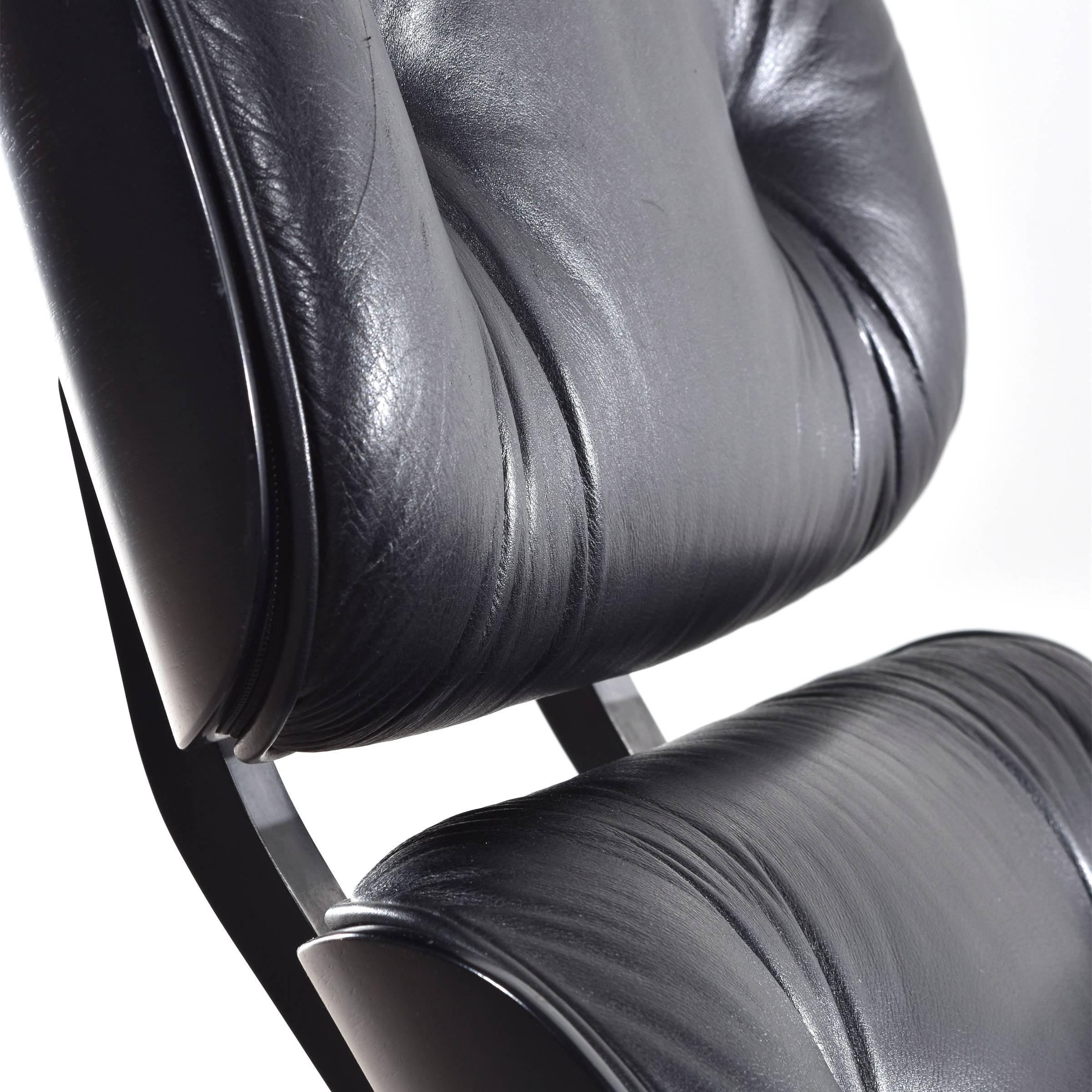 German Eames Black Lounge Chair for Vitra