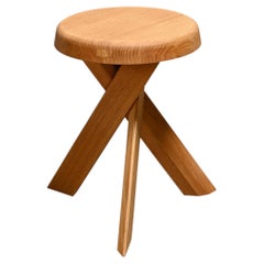 Hocker „S31 ‚Model A‘“ von Pierre Chapo aus massiver Eiche, hergestellt von Chapo Création, Frankreich