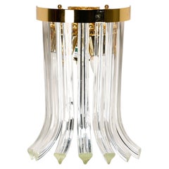 Wall lamps of brass and crystal glass by Novaresi, Italy 1970s