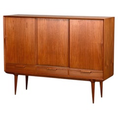 Gunni Omann Teak sideboard or highboard for Omann Jun Møbelfabrik, Denmark 1960s