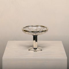 Ciotola in cristallo e argento placcato in stile Art Déco, Francia, anni ’30