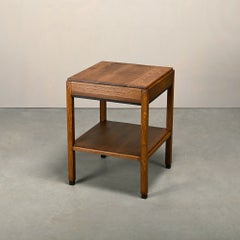 Dutch Modernist Art Deco Amsterdam School side table or bedside tables solid Oak