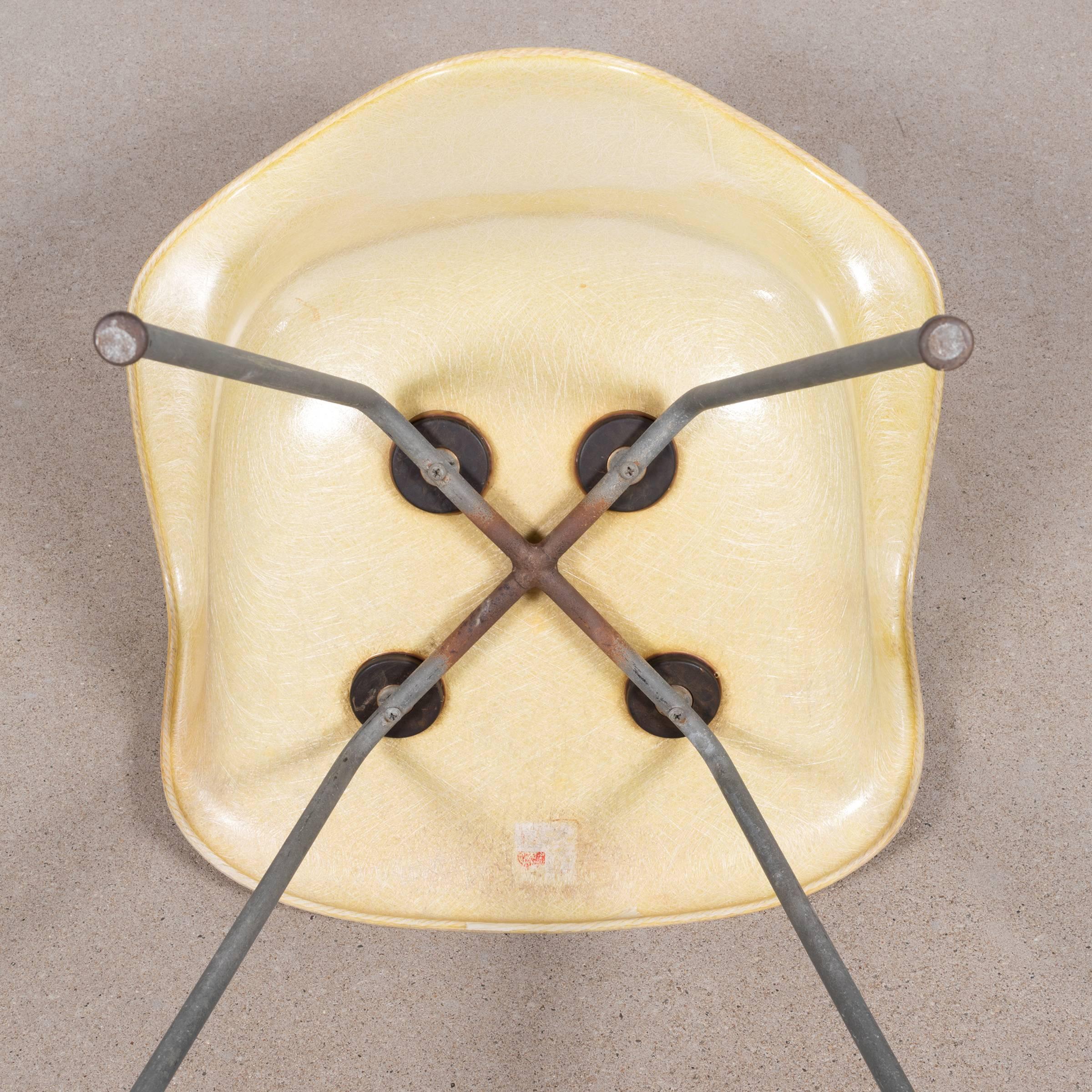 Steel Eames Lemon Yellow Dax Herman Miller 'Zenith Rope' Dining Chair