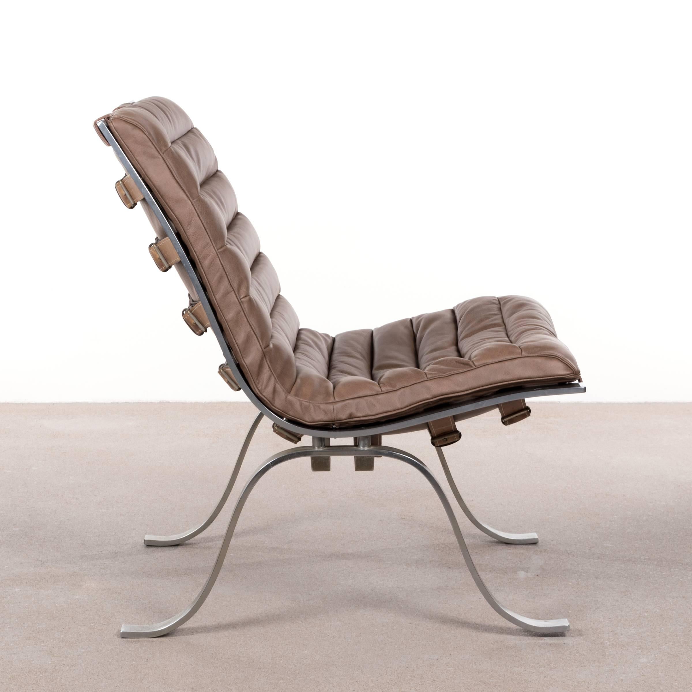 Scandinavian Modern Arne Norell Ariet Leather Lounge Chair, Sweden