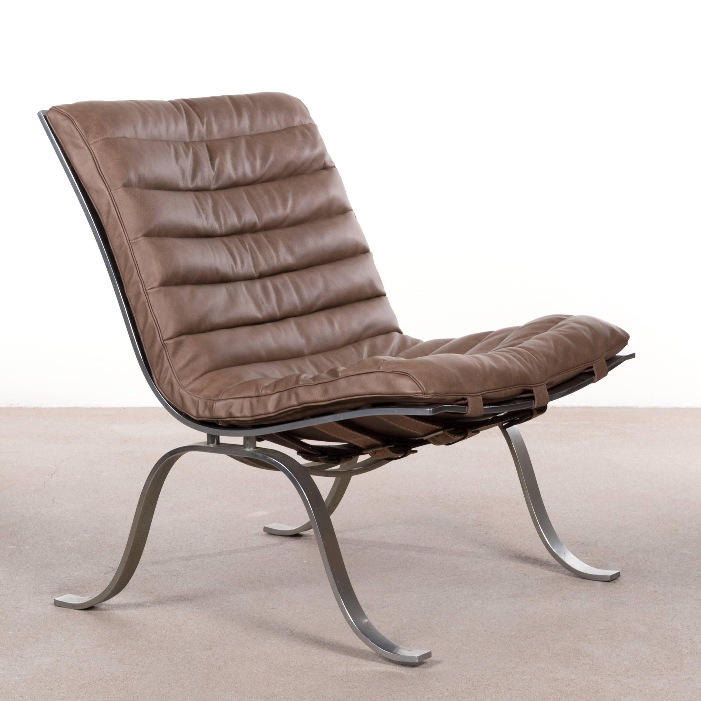 Swedish Arne Norell Ariet Leather Lounge Chair, Sweden